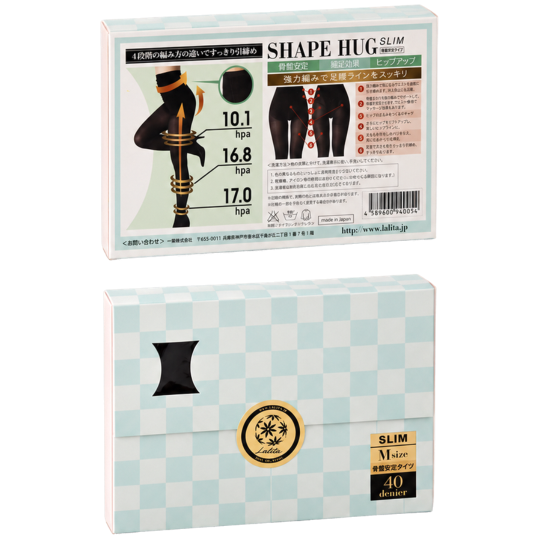 日本製 骨盤サポートタイツ 40デニール SHAPE HUG SLIM