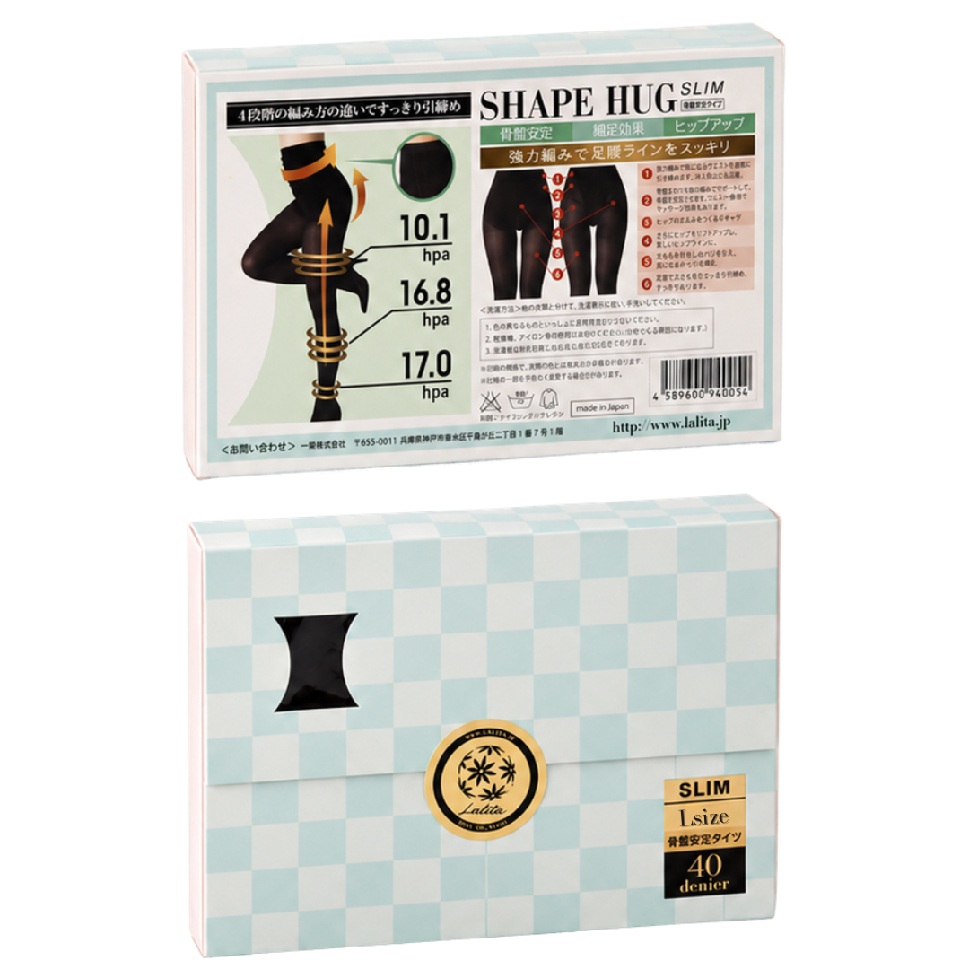 日本製 骨盤サポートタイツ 40デニール SHAPE HUG SLIM